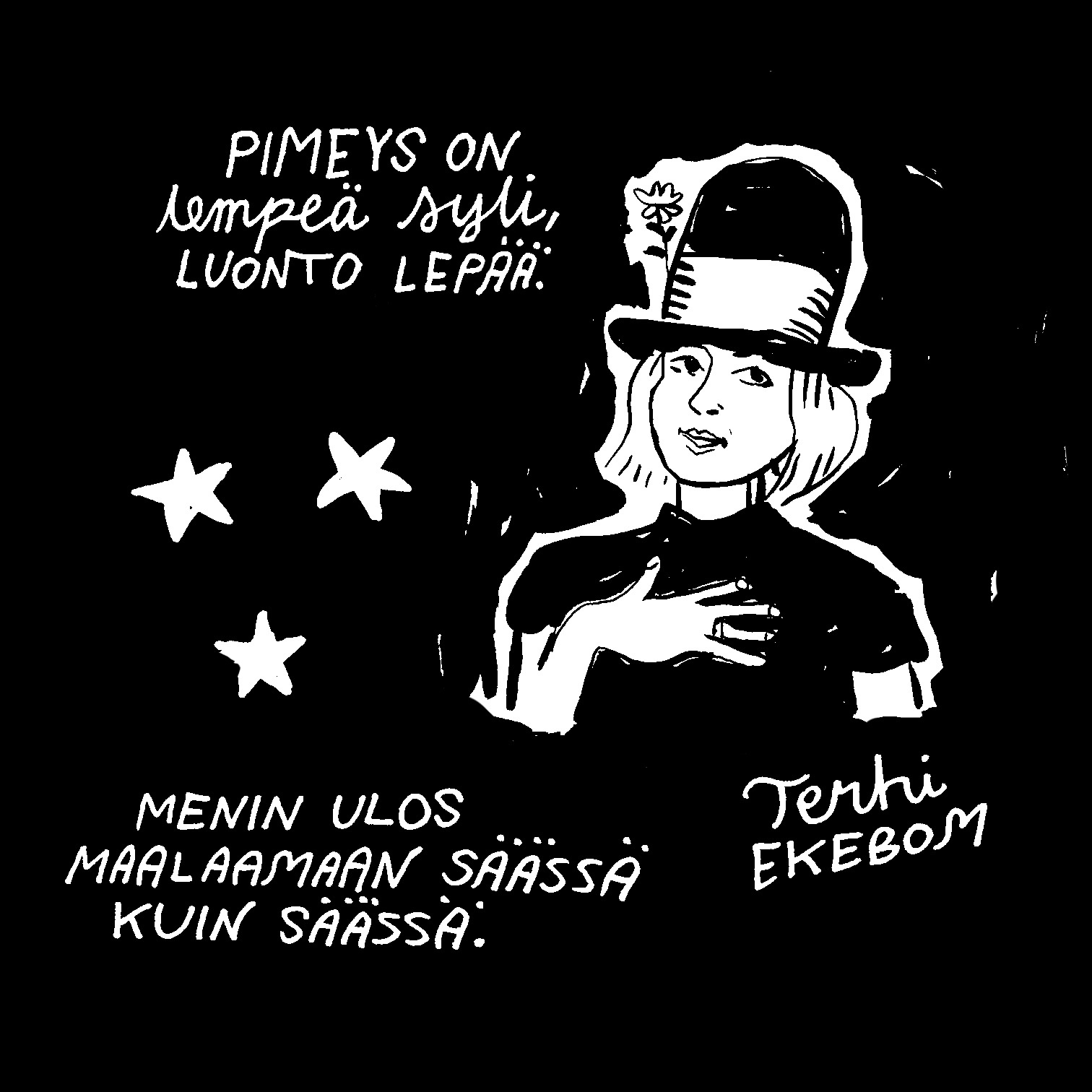 Terhi Ekebom pimeysaiheisessa paneelissa.